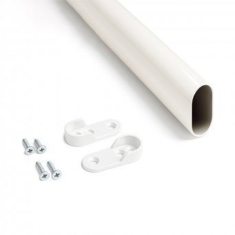 Drążek meblowy owalny do szafy 100cm WHITE (komplet)