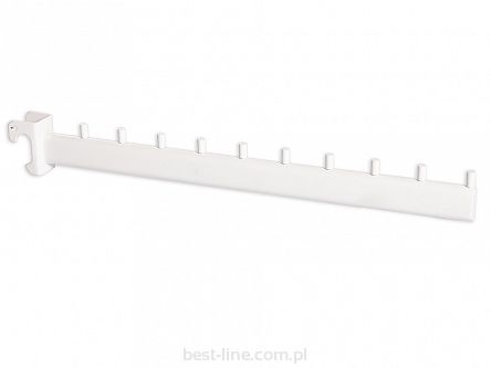 Wieszak prosty do rury owalnej 40cm 10N WHITE