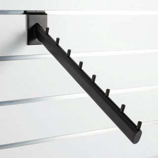 Wieszak pochyły na panel Slatwall czarny 40cm - 2