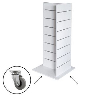 Gondola Slatwall T Trójstronna Na kółkach 125cm (15cm) (Biały Alaska U8681 SM) - 2