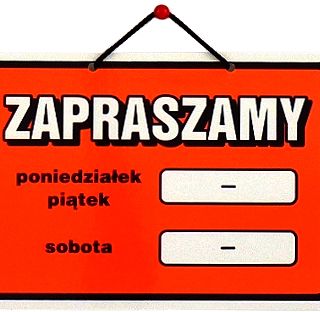Wywieszka laminowana ZAPRASZAMY A5 - 5