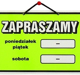 Wywieszka laminowana ZAPRASZAMY A5 - 3