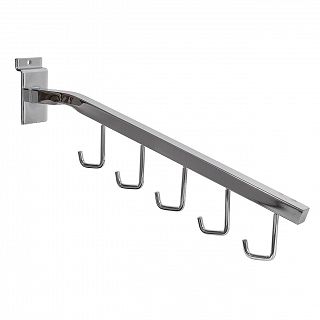 Wieszak skośny 5 haków 40cm Slatwall chrom - 2