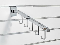 Wieszak skośny 5 haków 40cm Slatwall chrom