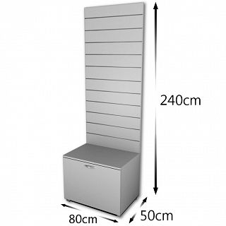 Zabudowa Slatwall z szufladą 80x240x50cm 11 FREZÓW - 2