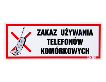 Naklejka  "ZAKAZ UŻYWANIA TELEFONÓW KOMÓRKOWYCH"