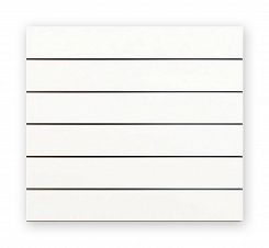 Panel MDF Slatwall Biały Alaska (śnieżnobiały, U8681 SM) + wsuwki ALU (odstępy co 15cm)