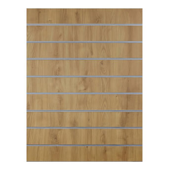 Panel MDF Slatwall Dąb Odwieczny (D1041) + wsuwki ALU (odstępy co 10cm) 70x90cm