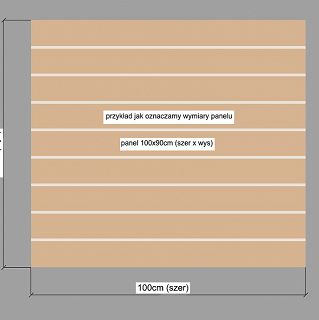 Panel MDF Slatwall Grusza (D9300) + wsuwki ALU (odstępy co 20cm) - 4