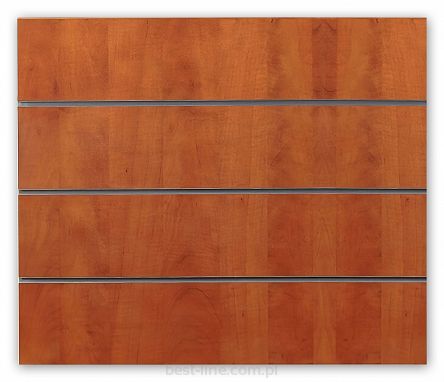 Panel MDF Slatwall Grusza (D9300) + wsuwki ALU (odstępy co 20cm)