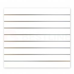 Panel MDF Slatwall Biały Alaska (śnieżnobiały, U8681 SM) + wsuwki ALU (odstępy co 10cm)