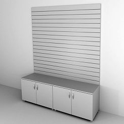 Zabudowa Slatwall z szafką 200x240x50cm 17 FREZÓW