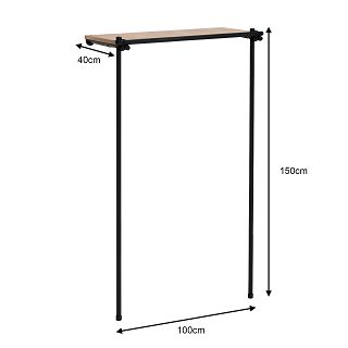 Regał niski z półką 100x150x40 BLACK - 2