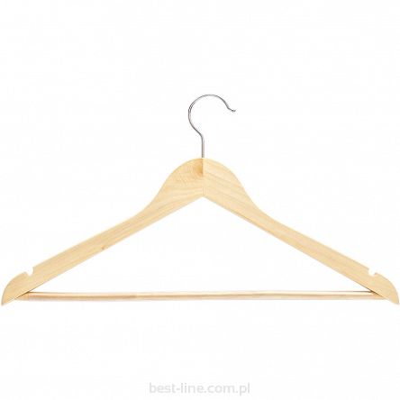 Wieszak drewniany naturalny z poprzeczką