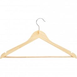 Wieszak drewniany naturalny z poprzeczką