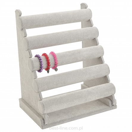 Ekspozytor na biżuterię 5 wałków szary