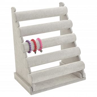 Ekspozytor na biżuterię 5 wałków szary