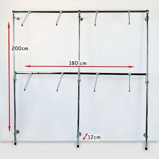 REGAŁ PODWÓJNY RUROWO-OWALNY 1,8M - 3
