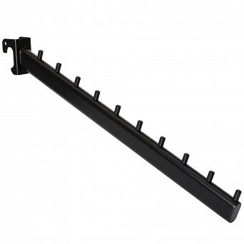 Wieszak pochyły do rury owalnej szyny universal 40cm BLACK