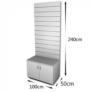 Zabudowa Slatwall z szafką 100x240x50cm 11 FREZÓW - 2