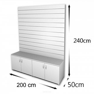 Zabudowa Slatwall z szafką 200x240x50cm 11 FREZÓW - 2