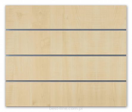 Panel MDF Slatwall Klon (D375) + wsuwki ALU (odstępy co 20cm)