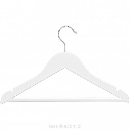 Wieszak drewniany biały z poprzeczką dziecięcy W538