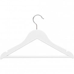 Wieszak drewniany biały z poprzeczką dziecięcy W538