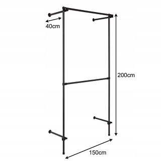 Regał regulowany 150x200x40 BLACK - 2