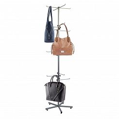 Stojak z zawieszkami na torebki, apaszki itp.