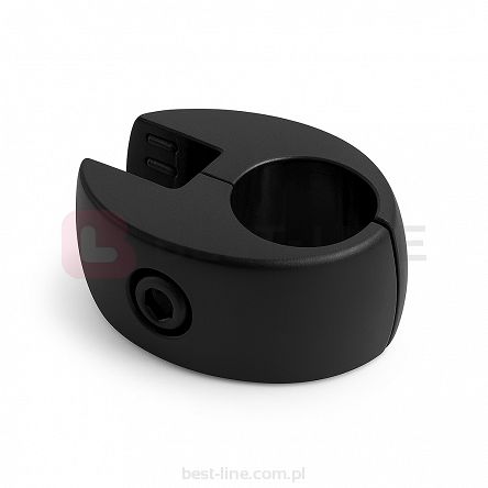 Złącze do płyt lub szkła pojedyncze fi25mm BLACK