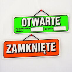 Wywieszka laminowana OTWARTE/ZAMKNIĘTE