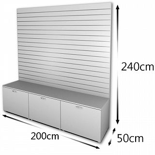 Zabudowa Slatwall z szufladą 200x240x50cm 17 FREZÓW - 2