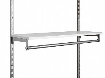 Półka z wspornikami do szyny z relingiem na wieszaki