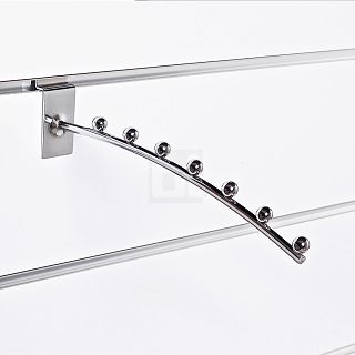 Wieszak łukowy 7 kulek 25cm Slatwall chrom - 2
