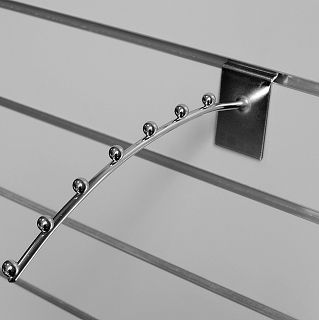 Wieszak łukowy 7 kulek 25cm Slatwall chrom - 3