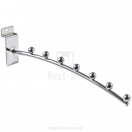 Wieszak łukowy 7 kulek 25cm Slatwall chrom