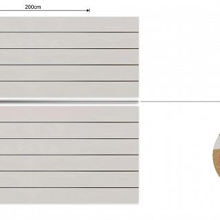 Panel MDF Slatwall Popiel (U112 PE) + wsuwki ALU (odstępy co 15cm) 200x165cm - 2