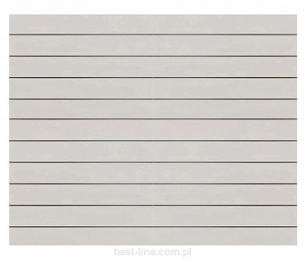 Panel MDF Slatwall Popiel (U112 PE) + wsuwki ALU (odstępy co 15cm) 200x165cm