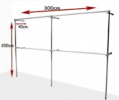 Regał przyścienny 300x200x40cm