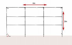 Regał regulowany 3 poprzeczki 400x200x40cm