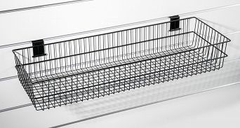 Kosz 90cm z drutu BLACK na panel Slatwall
