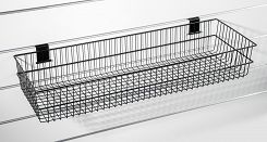 Kosz 90cm z drutu BLACK na panel Slatwall