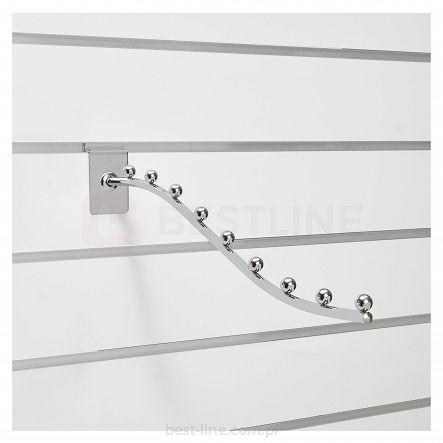 Wieszak łukowy 9 kulek 40cm Slatwall Chrom