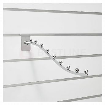Wieszak łukowy 9 kulek 40cm Slatwall Chrom