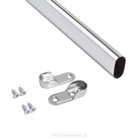 Drążek meblowy owalny do szafy 100cm (komplet)