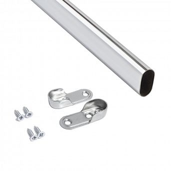 Drążek meblowy owalny do szafy 100cm (komplet)