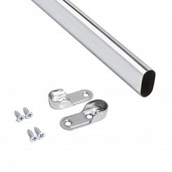 Drążek meblowy owalny do szafy 100cm (komplet)