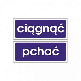 Naklejka na drzwi "Ciągnąć/Pchać" (komplet)