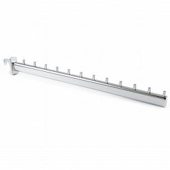 Wieszak skośny z 12 bolcami na rurę owalną szyny universal 50cm